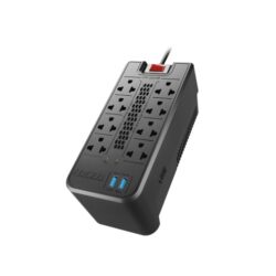 ESTABILIZADOR FORZA DE 8 TOMAS 1200VA 600W 2USB 220V