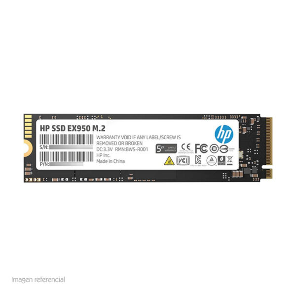 Unidad en estado solido HP EX950 1TB M.2 2280 PCIe Gen 3.0 x4 NVMe