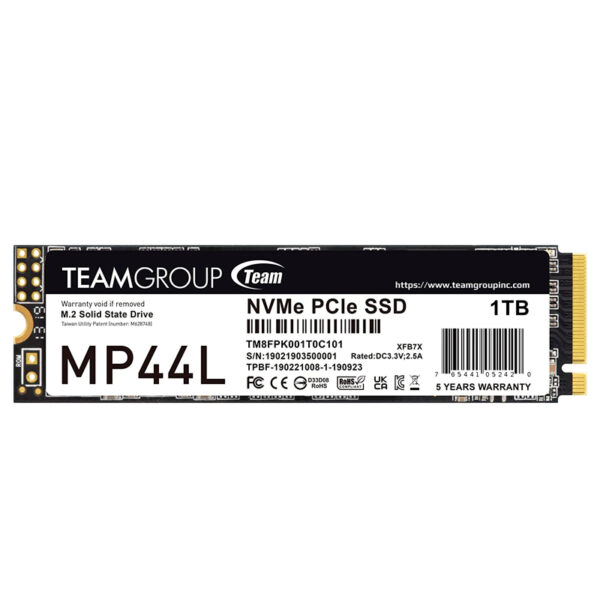 Unidad de estado solido TEAMGROUP MP44L 1TB M.2 PCI-E 4.0 x4 con NVMe