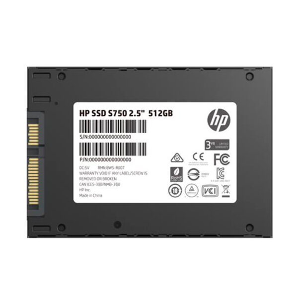 Unidad de Estado Solido HP S750 512GB SATA III 6.0 Gb/s 2.5"