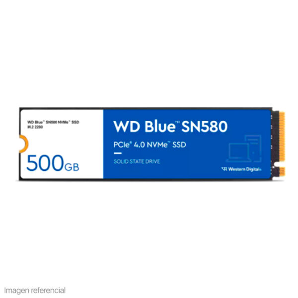 Unidad de estado solido Western Digital Blue SN580 NVMe 500GB M.2 2280 PCIe Gen4 NVMe