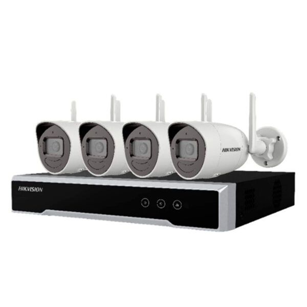 Kit de monitoreo HIKVISION NVR Wi-Fi 4 CH y 4 Camaras Wi-Fi 2 MP