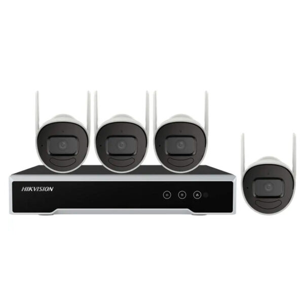 Kit de monitoreo HIKVISION NVR Wi-Fi 4 CH y 4 Camaras Wi-Fi 2 MP